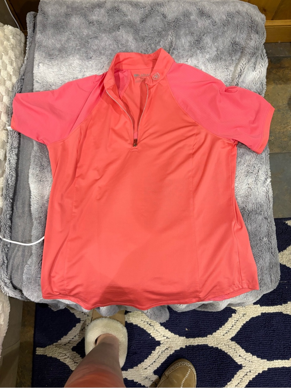 Ariat Coral Short-Sleeve Zip-Front Riding Top